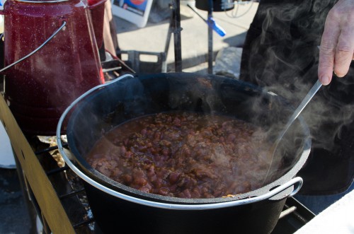 Dutch oven chili - cooking