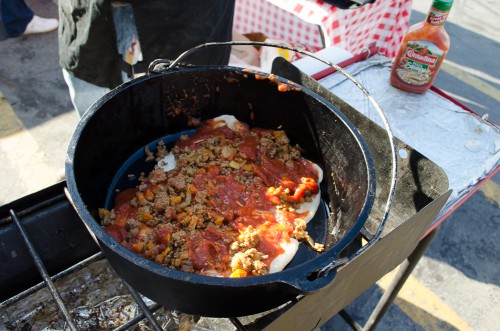 Dutch oven pizza - toppings