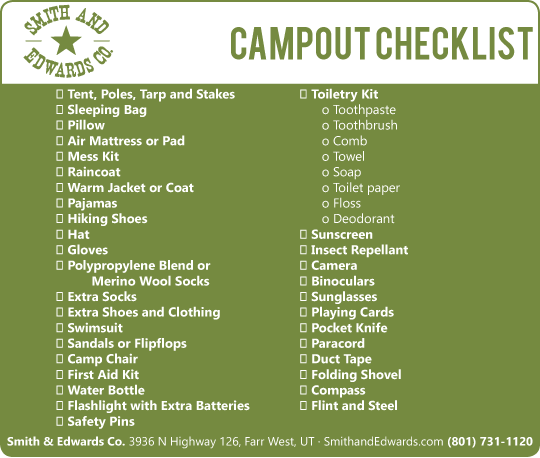 Scout Camp, Fishing, & Camping Checklist - Everything You Need