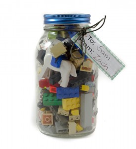 Give your son Lego in a mason jar!
