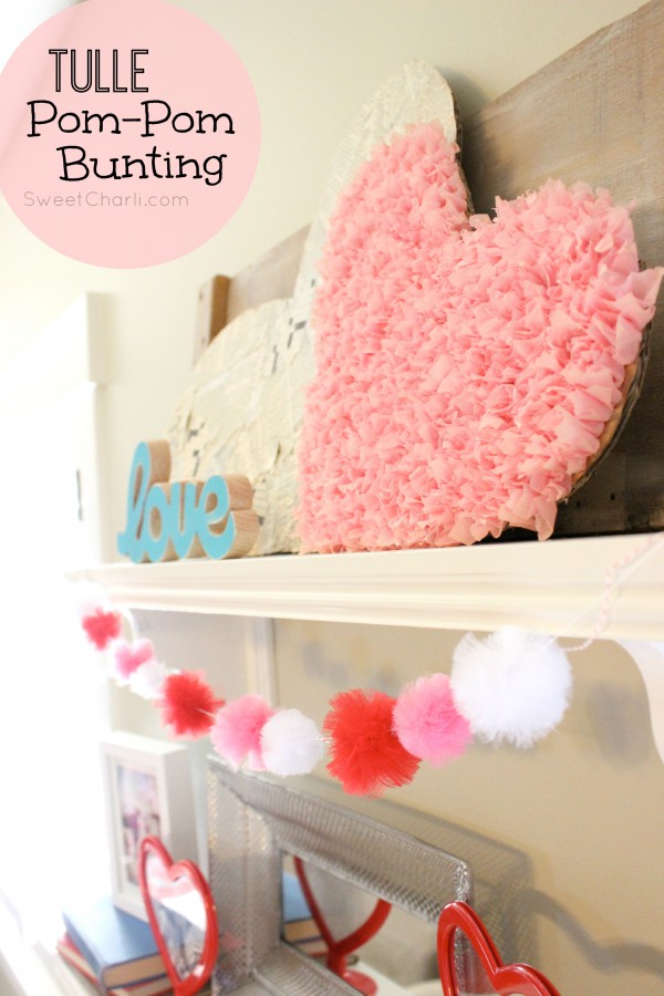 Valentine Bunting made of Tulle