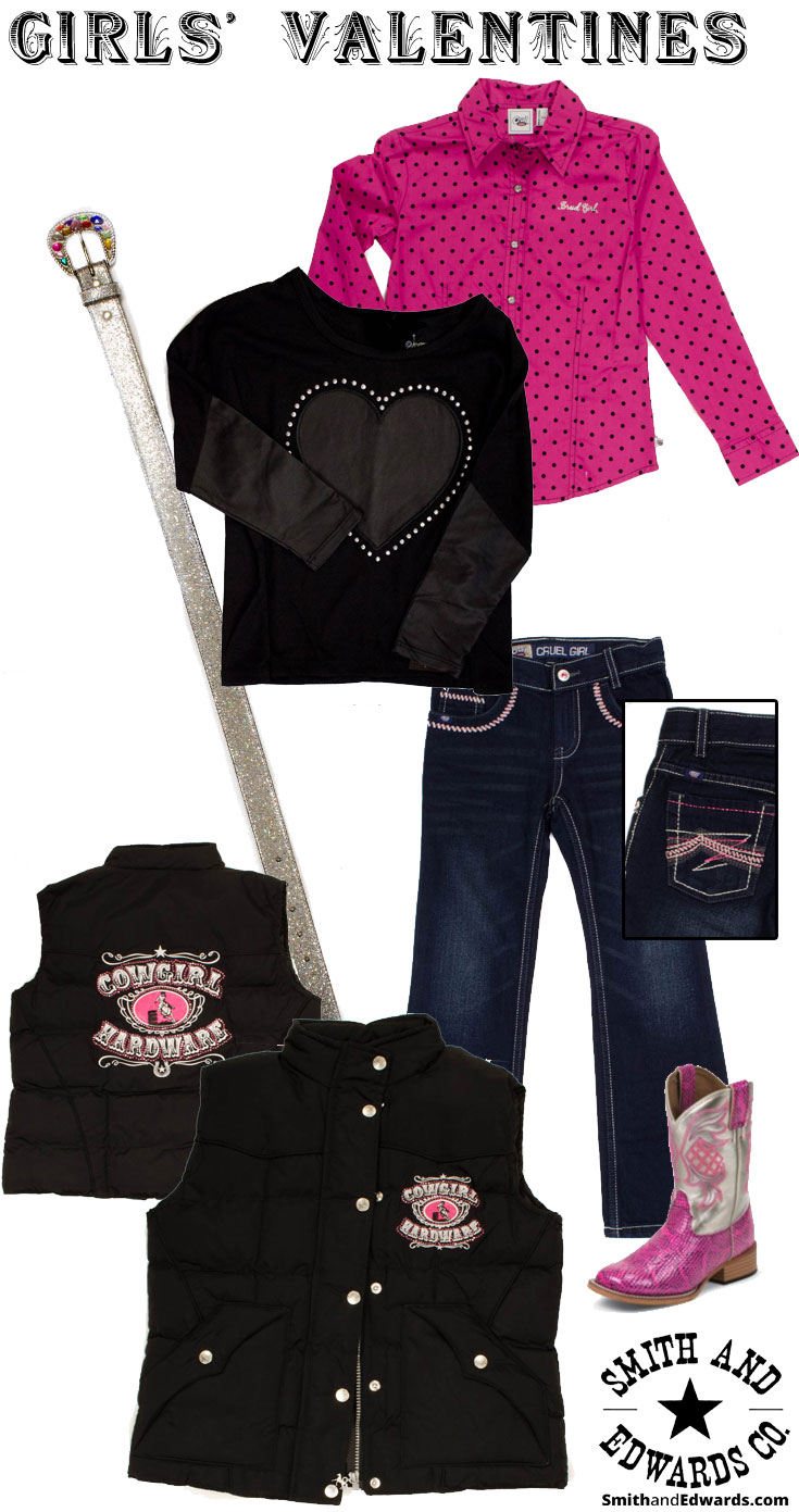 Your daughter will look so cute in this Western Valentine's outfit!