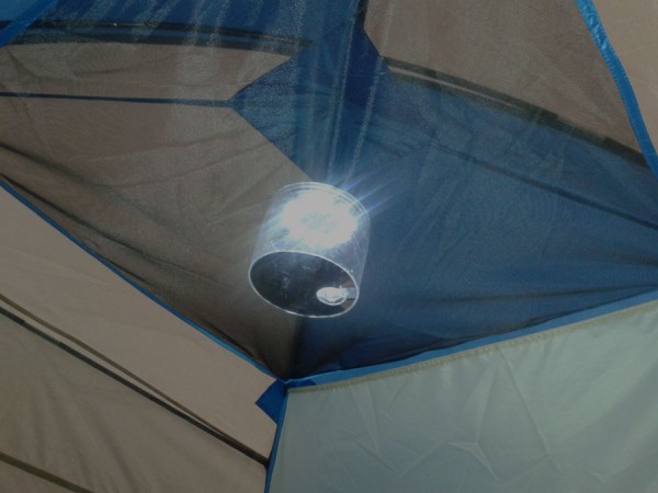 Luci Lantern hangs easily in a tent