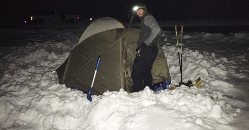 Klondike scoutmaster setting up tent - Photo courtesy Chris Ward
