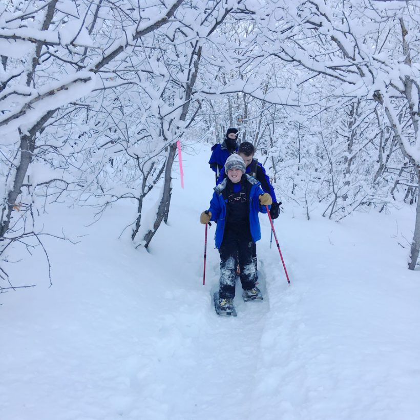 Scouts of Troop #494 snowshoeing at Klondike. Photo courtesy Richard Broadbent