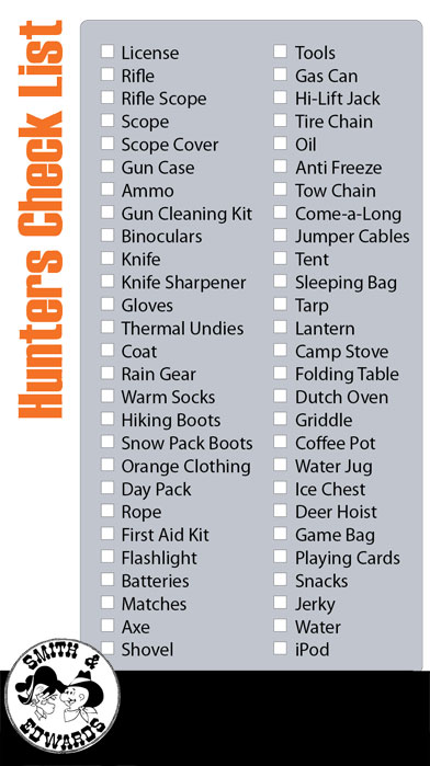 deer hunting day pack list