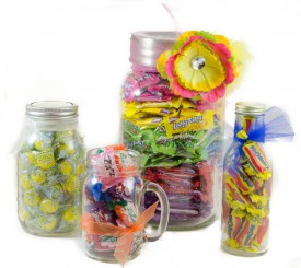 Mason Jar candy jars gift idea