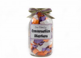 Mason jar conversation starters gift