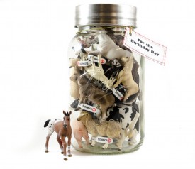 Farm animals in a mason jar gift idea