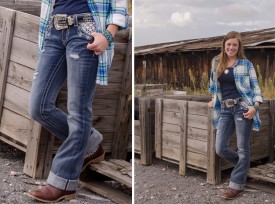 Miss Me lace jeans and turquoise belt complete the outfit!