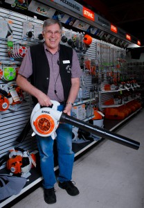 John and the Stihl leaf blowers at Smith & Edwards