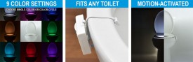 Illumibowl Features: It fits any toilet, it's motion-activated, and you can set to single color or color-changing!
