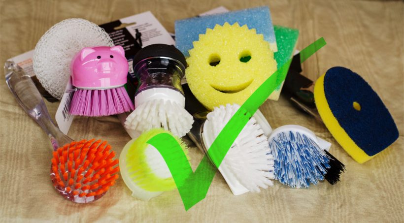 Use the Scrub Daddy or any foam, sponge, or plastic-bristle scrubbers on your pickling crocks
