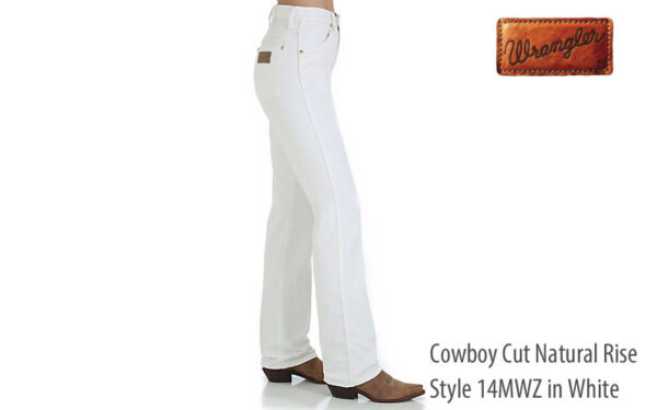 Wrangler 14MWZ white straight leg women's jeans