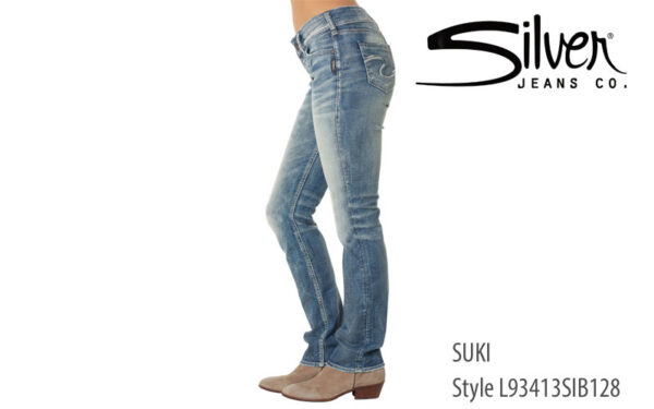 Silver Suki mid straight leg ladies' jeans L93413SIB128