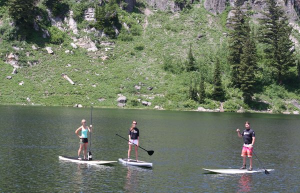 Paddleboarding with family