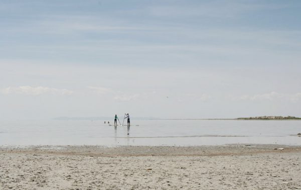 Paddleboarding with family