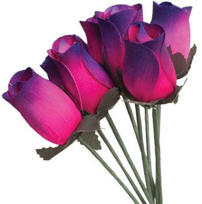 Wooden Roses pink to purple