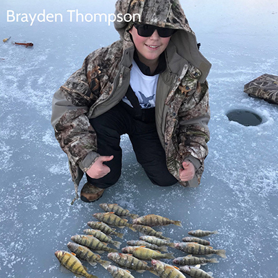 Brayden Thompson's winter perch catch